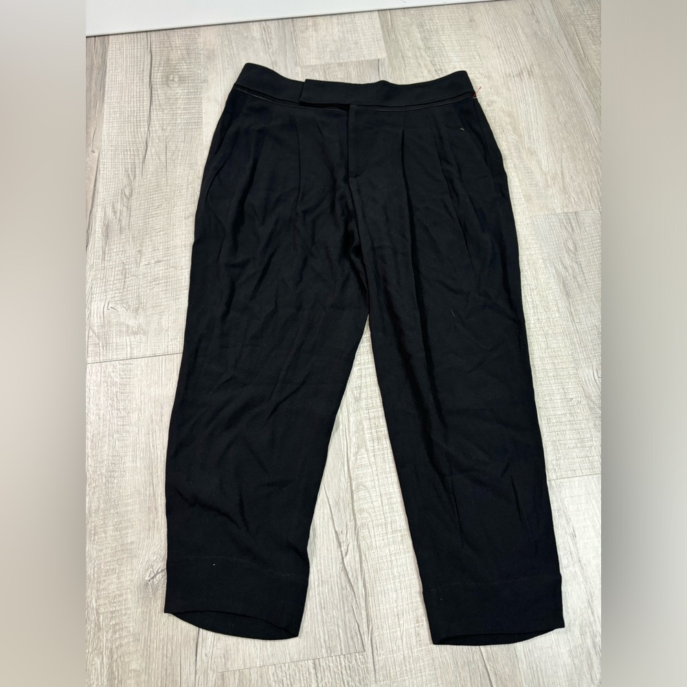Helmut Lang Black Ankle Trousers Size 8 style # FO2HW203